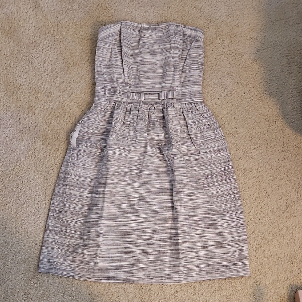 Banana Republic Gray Strapless A-line Dress